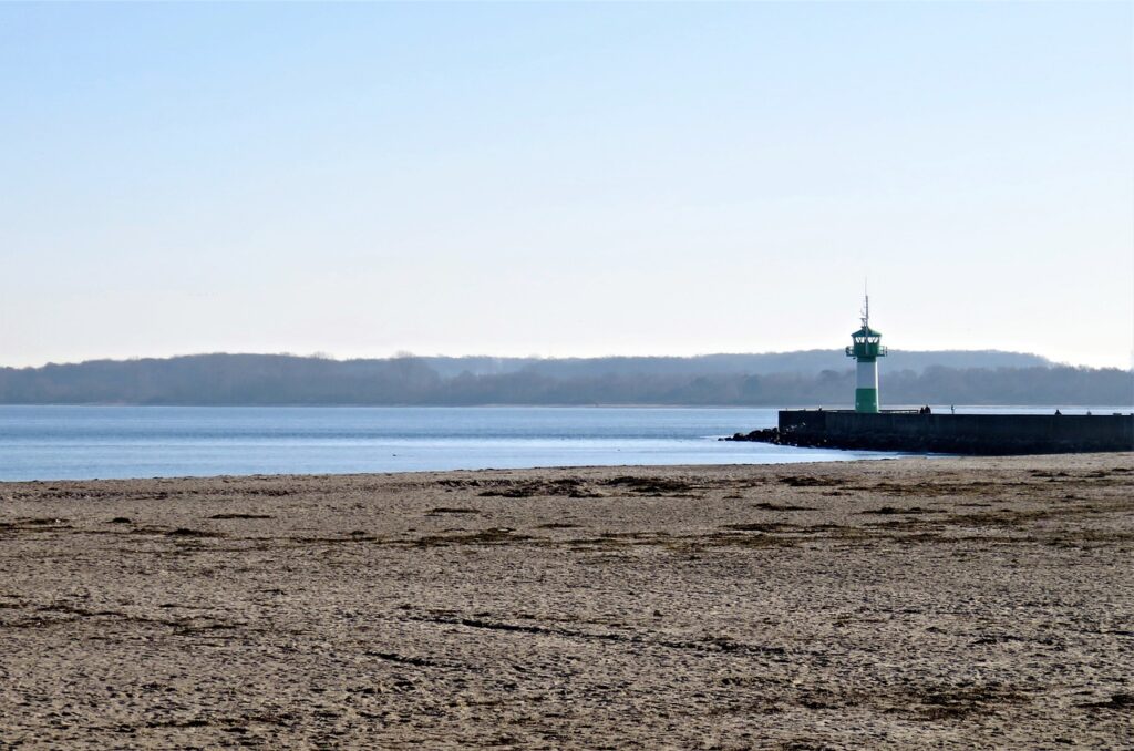 beach, lighthouse, sand
